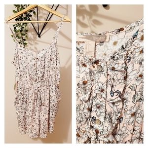 SWEET SUMMER ROMPER STRAPPY RUFFLES Blush Flowers